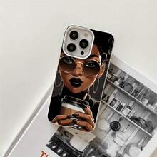 Phone 1PC Elegantes fundas negras para teléfono con diseño de gafas, con orificios grandes y efectos de imitación, compatibles con los modelos 16 Pro, 16, 15 Pro, 14, 14 Plus, 14 Pro, 13, 13 Pro, 12 Pro y 11/11 Pro. Presenta Cumpleaños Y Celebraciones. - Blanco - Ver 1