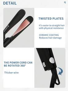 1pc QHDJE Multifunction Hair Styling Tool, Hair Adjustable Temps,1-H Auto-Off Long-Lasting Styling For Women Men Salon Use,Traveling,Beauty & Personal Care Necessary Instruments, Straight & Curling LED Display 2 In 1 Curling Iron & Hair Straightener With 1 Pc Glove And 2 Clips - UK Plug(220-240V) - View 11