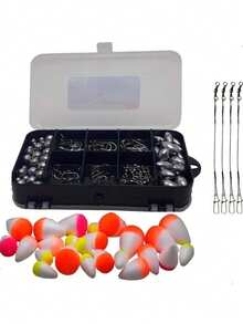 Summer Pesca e Camping Kit Pesca Esportiva Estojo Anzol Girador Empate 131 itens - Preto - Visão 1