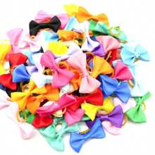 Puppy Bows With Rubber Bands Handmade Solid Color Pet Dog Bows Hair Accessories For Dogs Cute Cat Bowknots Pet Supplies