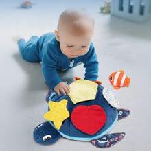 1个婴儿毛绒海龟捉迷藏玩偶，海洋主题互动毛绒玩具，新生儿礼物 - 彩色 - 查看 6