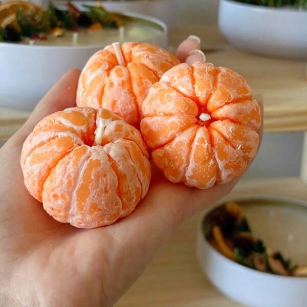 1pc Orange Shaped DIY Candle Mold - Suitable For DIY Resin Crafts Decor And Scented Candle Making, Wedding Favor Craft Mold