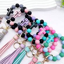 1pc Cross Casual Bohemian Elegant Silicone Keychain Gift Halloween Accessories Teachers Day