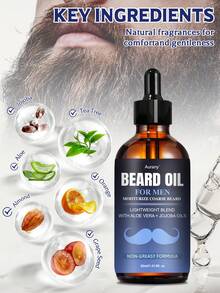 AURANY 30毫升保湿胡须油，圣诞节和情人节礼物，男士胡须护理精油，易于护理的胡须精油，滋润保湿胡须，令胡须柔顺滋养，送给男友和丈夫的贴心礼物