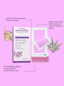 1 Box Contains 20 Pieces Of Facial And Body Wax Strips * 5 Pieces Of Wet Wipes, Painless Wax Strips, Facial Wax Strips, Gentle Cleansing And Nourishing For Smooth Skin, Daily Hair Removal Care, Fresh Fragrance, More Pleasant Use Process, Convenient Packaging, Suitable For Travel And Home