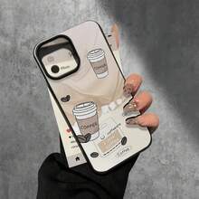 Funda protectora para phone con diseño de granos de café y orificios grandes. Compatible con phone 16 Pro, 16, 15 Pro, 14, 14 Plus, 14 Pro, 13, 13 Pro, 12 Pro y 11/11 Pro. Regalos para cumpleaños y celebraciones. - Negro - Ver 2