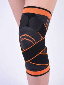 1/2pcs Compression Nylon Strap Knee Pads, Shock Absorption Bandage For Outdoor Hiking, Cycling, Football, Basketball, Running, Breathable Wrap-Around Non-Slip Knee Protector - Multicolor - View 8