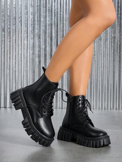 Women's Chunky Heel Sexy Round Toe Short Boots, Black Ankle Boots, Ankle Boots, Mid-Calf Boots, Versatile Boots For Autumn/Winter