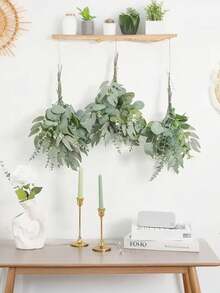 10/20/50 片人造混合桉树叶枝，适用于婚礼 DIY 花束、花艺布置、家居户外花园装饰 - 彩色 - 查看 8