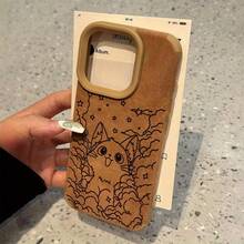 Funda tipo libro para phone (1 unidad), diseño romántico y adorable, de piel sintética mate, con tapa, protección completa, gruesa y resistente a golpes. Diseño unisex. Compatible con phone 16/16 Pro/16 Plus/15/15 Plus/15 Pro/15 Pro/14/14 Plus/14 Pro/14 Pro/13 Pro/12/12 Plus. - Marrón - Ver 3