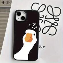 Funda protectora para phone con orificios grandes, diseño de pato blanco y signo de interrogación, compatible con phone 16 Pro Max, 16, 15 Pro, 14, 14 Plus/14 Pro Max, 13, 13 Pro, 12 Pro y 11/11 Pro. Regalos para cumpleaños y festividades - Negro - Ver 6