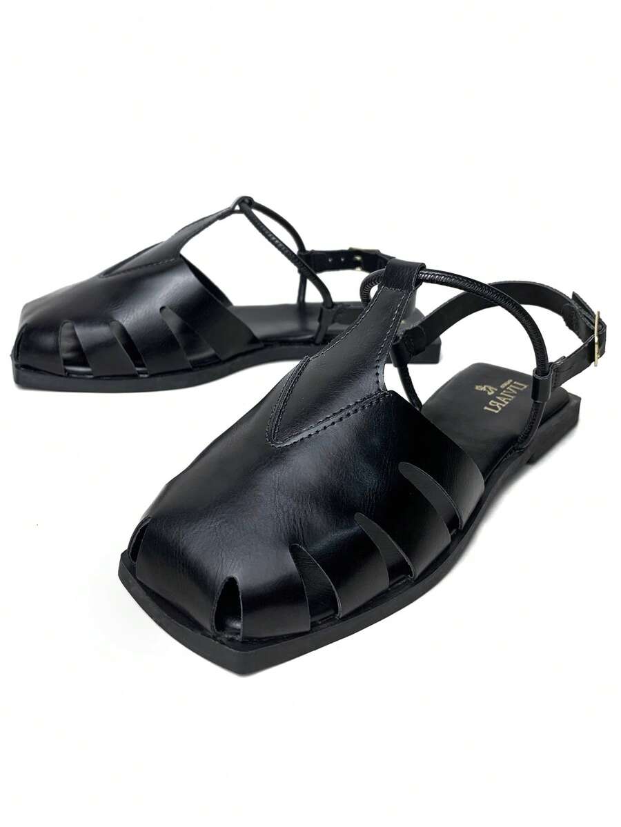 Women's Flat Sandals, Closed Toe, Comfortable, Fashionable, With Buckle Ref. 034/10 - 黑色 - 查看 1