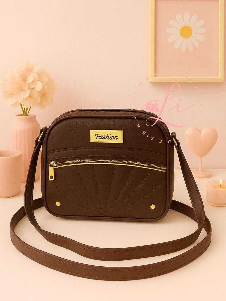 Women's Crossbody Bag With Fashion Embroidery, Modern Design - Kopi - View 1