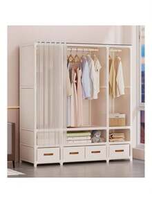 Tủ quần áo phòng ngủ thiết thực và thanh lịch, Giá treo quần áo đứng trên sàn, Giá treo quần áo chắc chắn, Tủ quần áo sang trọng có sức chứa lớn, Tủ cất quần áo dễ lắp ráp, Quần áo, Quần, Tủ cất chăn, Nhiều kích cỡ và kiểu dáng, Sức chứa lớn và dễ lắp ráp - Nhiều màu - Xem 4