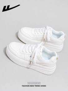 1 双 WARRIOR 女式系带设计运动鞋，低帮休闲鞋，户外平底鞋，透气夏季滑板鞋，百搭运动鞋，时尚舒适帆布运动鞋，厚底帆布运动鞋，街头风格运动鞋，软底低帮运动鞋