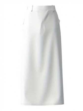 大码女式纯色口袋长款休闲裙