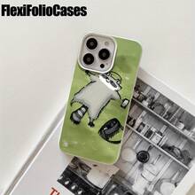 Funda para phone con diseño de mapache tumbado en la hierba verde, con orificios grandes, compatible con phone 16 Pro Max, 16, 15 Pro, 14, 14 Plus/14 Pro Max, 13, 13 Pro, 12 Pro, 11/11 Pro. Ideal para regalar en cumpleaños y fiestas. - Blanco - Ver 6