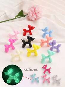 6/10/22/49pcs Mixed Solid Color Cute Balloon Dog Shaped Resin Decor, Glow-In-The-Dark Balloon Dog Pendant, Small Dog Decorative Accessories Suitable For Earrings, Hair Accessories, Stationery, Phone Cases, Keychains, Shoes, Refrigerator Magnets, DIY Jewelry Making