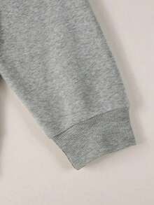 Manfinity Homme Men Letter Graphic Pocket Long Sleeve Casual Drawstring Hoodie, For Tennis, For Fall - 灰色 - 查看 3
