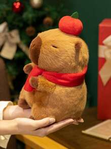 1 szt. pluszowa lalka z popcornem, frytkami i kapibarą, prezent świąteczny dla przyjaciół, prezent z kapibarą na zakończenie studiów doktoranckich, lalka z kapibarą w formie ciasta i deseru, dekoracja z dyni i nietoperza na Halloween