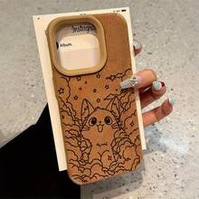 Funda tipo libro para phone (1 unidad), diseño romántico y adorable, de piel sintética mate, con tapa, protección completa, gruesa y resistente a golpes. Diseño unisex. Compatible con phone 16/16 Pro/16 Plus/15/15 Plus/15 Pro/15 Pro/14/14 Plus/14 Pro/14 Pro/13 Pro/12/12 Plus. - Marrón - Ver 5