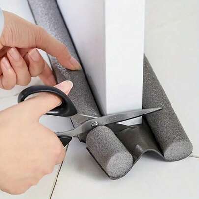 1 件可调节门挡风条，柔性非粘性密封条，隔音门挡风雨条，适用于门底、窗户、淋浴玻璃缝隙、车库，耐用且易于安装