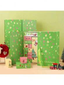 1 Set Of 24 Cardboard Boxes Christmas Advent Calendar, Perfect For DIY Adult Gift And Holiday Decoration - Multicolor - View 11