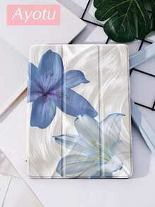 Ayotu Casing Motif Hibiscus Biru & Putih, Cocok untuk Tablet 10,2 Inci (Generasi ke-9/ke-8) 2021/2020, Kompatibel dengan Galaxy Tab A8 10,5 Inci 2022, Cocok untuk Kindle (Generasi ke-11, Rilis 2024) (6 Inci), Dengan Slot Pensil, Mendukung Fitur Tidur/Bangun Otomatis, Pelindung yang Modis - MultiWarna - View 6
