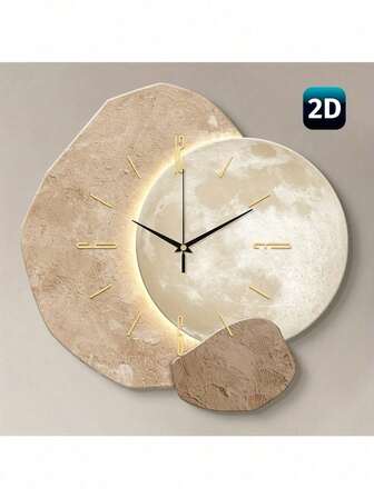 Modern Minimalist Silent Wall Clock, Moon Phase Design - Quiet Quartz Movement, Wooden Material, No Ticking Sound, Suitable For Bedroom, Living Room Or Office Decor, Bedroom Wall Clock | Decorative Wall Clock | Wooden Structure, Christmas Decor, Birthday Gift For Friends, Wall Decor, Kitchen, Room Decor (Batteries Not Included)