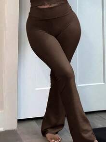 Plus Size 3-Piece Pants Set - Women High-Waisted Leggings With Comfort Fit For Fall, Solid Color Activewear For Yoga, Home & Gym Fall Outfits For Women - 彩色 - 查看 5