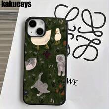 Funda protectora para phone con diseño de césped y orificios grandes. Compatible con phone 16 Pro Max, 16, 15 Pro, 14, 14 Plus/14 Pro Max, 13, 13 Pro, 12 Pro, 11/11 Pro. Regalos para cumpleaños y fiestas. - Negro - Ver 5
