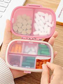 1 szt. Przenośny organizer na leki podróżne - 8-przegródkowy pojemnik na tabletki, pojemnik na tabletki, tygodniowy pojemnik na tabletki, dozownik leków, szczelny pojemnik na witaminy i kapsułki, idealny w podróży, na kempingu, podczas pieszych wędrówek, wędkowania, na świeżym powietrzu. Niezbędnik podróżny, wakacyjny organizer na leki, zestaw awaryjny.