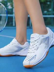 Zapatos deportivos con suela de goma antideslizante para hombres y mujeres, adecuados para bádminton, voleibol, tenis, tenis de mesa, correr, viajes - Azul - Ver 5