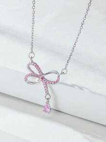 1 件奢华简约优雅项链套装，S925 纯银链，时尚百搭锆石精致铆钉颈链，适合女性日常、通勤、旅行、派对，含礼盒