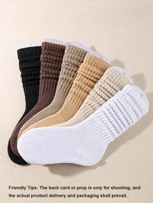 1/6 双装 女士秋冬宽松针织袜，慵懒风，堆堆袜，堆堆袜，万圣节和圣诞节礼物，Y2K，舒适