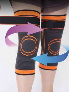 1/2pcs Compression Nylon Strap Knee Pads, Shock Absorption Bandage For Outdoor Hiking, Cycling, Football, Basketball, Running, Breathable Wrap-Around Non-Slip Knee Protector - Multicolor - View 27