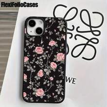 Fundas y carcasas protectoras de imitación con diseño de ramas, con orificios grandes, compatibles con las series 16 Pro, 16, 15 Pro, 14, 14 Plus/14 Pro, 13, 13 Pro, 12 Pro y 11/11 Pro. Regalos para cumpleaños y celebraciones. - Negro - Ver 5