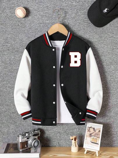 年轻男孩休闲时尚字母刺绣印花撞色领口和袖口长袖连帽卫衣