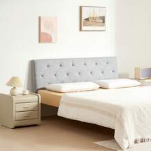 Headboard, Full Size Headboard With Adjustable Height, Comfortable Diamond Tufted For Full Size Bed, W 56.3 X H(35.6-47.4)Inches, Ideal For Bedroom, Hotel, Homestay, Dormitory, Light Grey - 灰色 - 查看 9