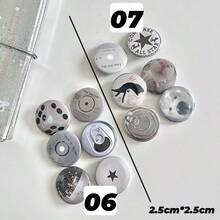 6PCS/14PCS Cute Mini 25mm Badge Pin,Snowman, Panda, Tomato, Teddy Bear, Fish Board, Small Bar Set, Cute Cartoon Account Decoration Bar, 25mm Badge Pin,School Supplies,Back To School