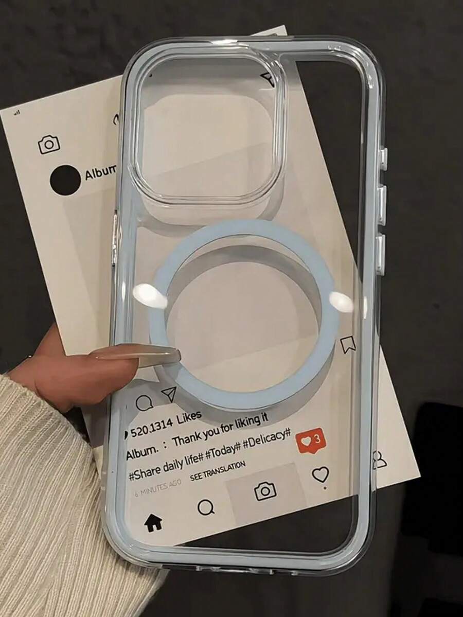 1 chiếc ốp lưng điện thoại trong suốt, màu trơn, thời trang, sang trọng, có nam châm, bao phủ toàn màn hình, tương thích với iPhone 17/17 Air/17 Pro/17 Pro Max/16 16 Pro 16 Plus 16 Pro Max 15 14 13 11 12 Pro Max, hỗ trợ sạc không dây, chống sốc, phong cách mùa hè. - Màu xanh lam - Xem 1