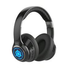 Wireless Bluetooth 5.2 Over-Ear Headphones For Gaming & Music, 20H Playtime, HiFi Sound /40mm Driver, Foldable Design, 3 Modes (BT/AUX/TF Card), RGB LED Light Effect (6 Colors), Noise Cancelling Mic, Comfort Fit For Travel Gym - màu đen - Xem 9