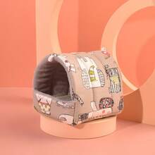 Lồng mini dễ thương hình thỏ sóc thảm cotton ấm áp mùa đông cho chuột lang nhà cho chuột hamster giường ngủ cho thú cưng nhỏ lồng treo - Nhiều màu - Xem 8