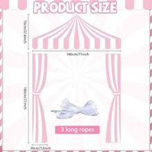 PPink Circus Party Awning Carnival Theme Decorations Circus White And Pink Striped Porch Banner Carnival Tent For Circus Theme Birthday Party Ice Cream Truck Photo Props Decorations8005 - 粉色 - 查看 2
