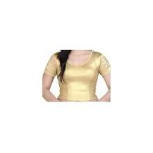 Readymade Stretchable Saree Blouse Gold Shimmer - Multicolor - View 3