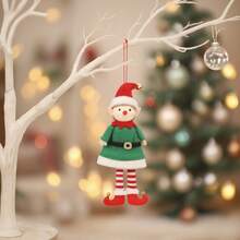 1 pièce/2 pièces Décoration de Noël Couple de Personnages Dessin Animé Sangle de Taille Poupée Elfe Pendentif, Ornement Suspendu pour Sapin de Noël, Accessoire Thématique pour Événement de Fête - Multicolore - Voir 10