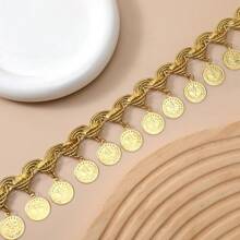 1 码编织金银花边流苏亮片亮片 5 厘米流苏丝带舞台表演套装婚纱缝纫面料装饰