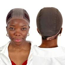 Lace Wig Grip Cap For Glueless Wig 4x5 Transparent Lace Reusable Wig Caps, Wig Grip Band For Lace Front Wigs To Keep Wigs In Place, Adjustable Wig Cap With Grip Band Non Slip Cap For Women - màu nâu - Xem 4