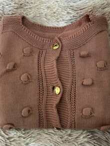 Winter Coat Knitted Cold Weather Blouse Cardigan Style Casual Party Knitwear Women's Clothing - 米色 - 查看 2