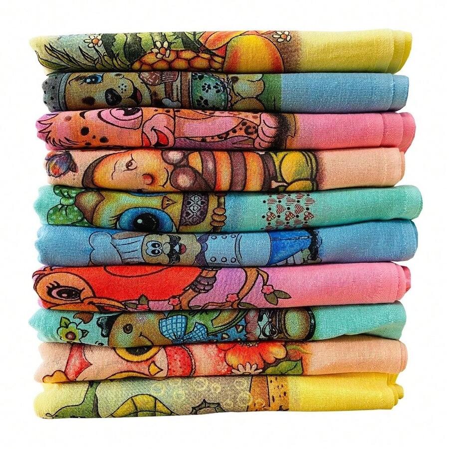 Kit Pano De Prato Estampado 100% algodão Colorido | Toalha de Pia com Bainha | Kit 5 Unidades - Branco - Visão 1